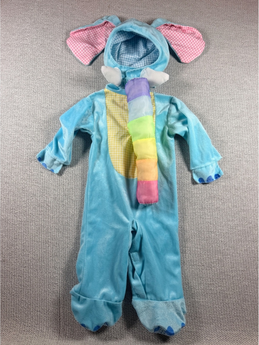 Blue Elephant Costume with Hood and Paw Details